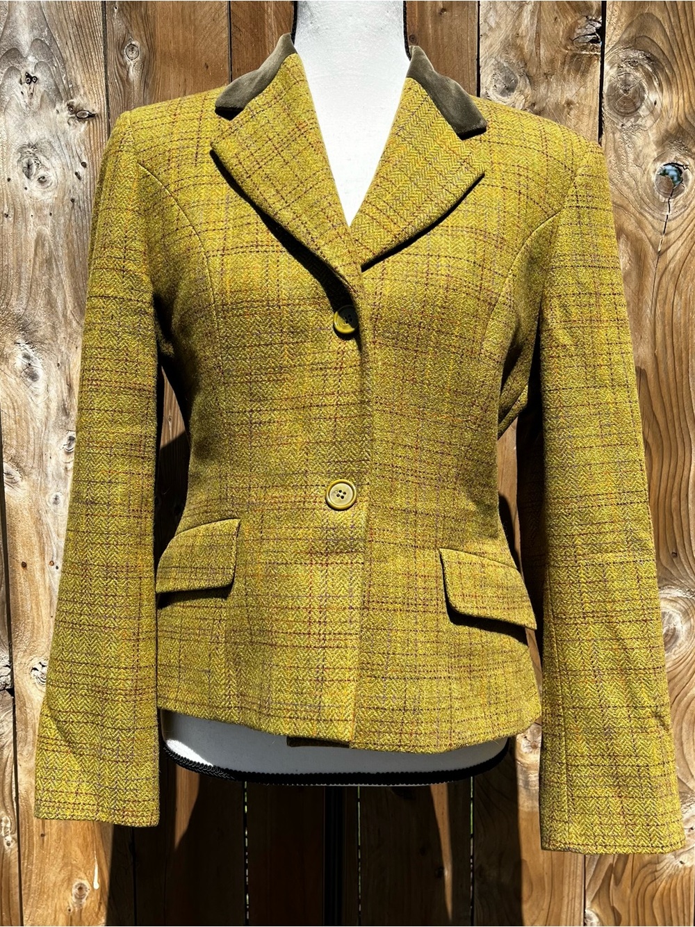 Vintage Casual Corner Mustard/Green Fall Tweed Tailored Blazer Accepting Offers!